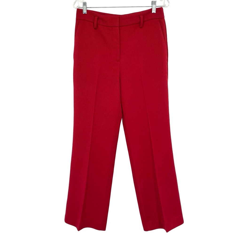 Ann Taylor Red Knit Wide Leg Trouser Pants Size 6 - Picture 2 of 7